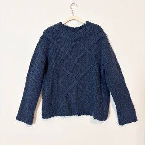 She + Sky Blue Cable Sweater